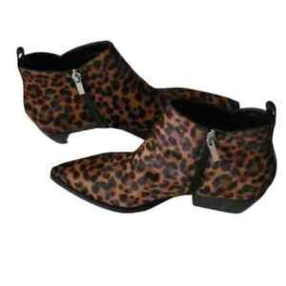 Marc Fisher Obrra Genuine Calf Hair Leather Bootie / Leopard Print - Picture 3 of 9